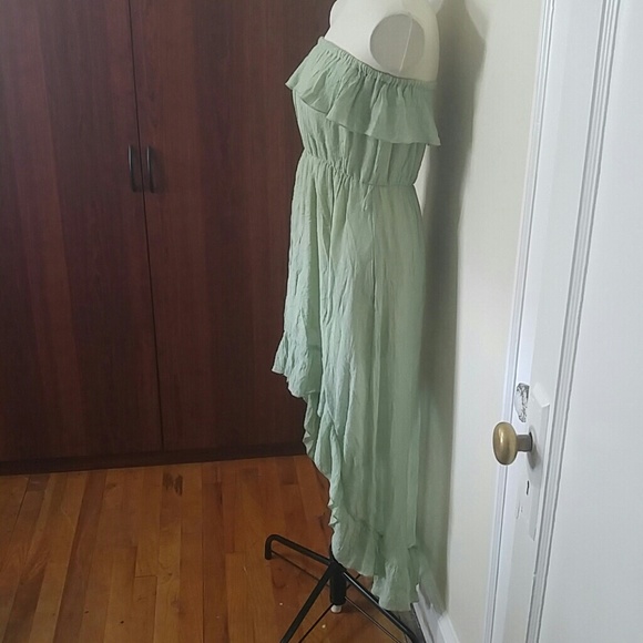 Love J green strapless high low dress size large - Picture 2 of 4